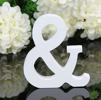 White letters in wood, approx. 8 cm high
