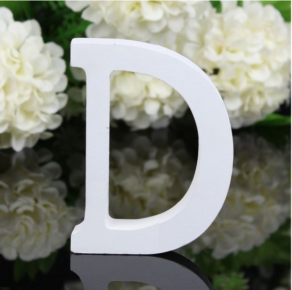 White letters in wood, approx. 8 cm high