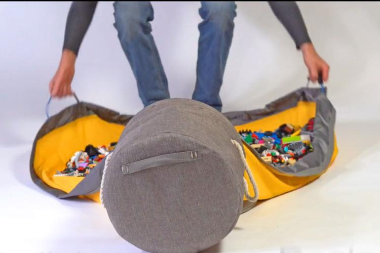 Lego förvaringspåse, korg med handtag