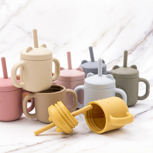 Silikonmugg med sugrör